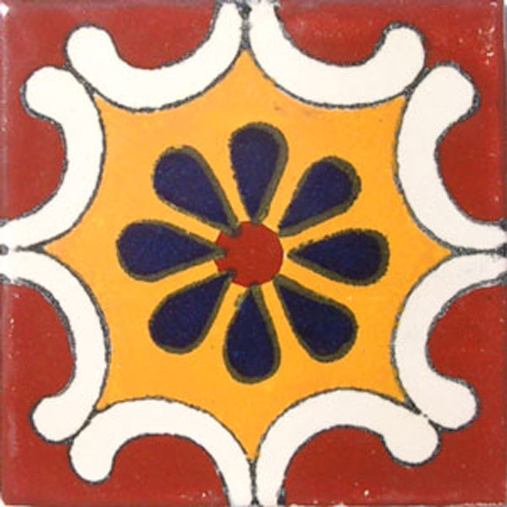 #C017) Mexican Tile sample Ceramic Handmade 4×4 inch, GET MANY AS YOU NEED !!
