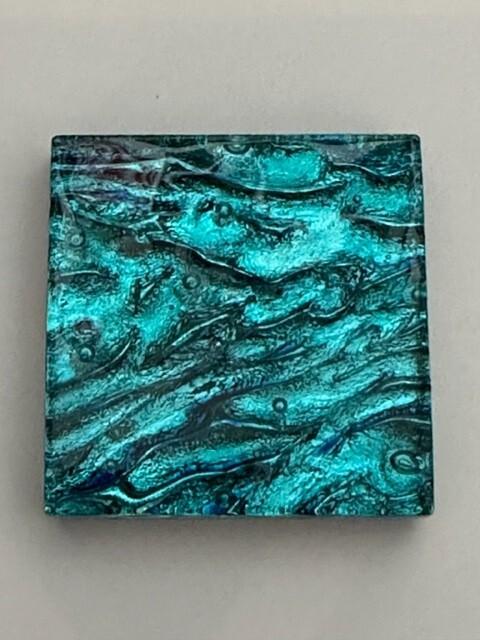 Iridescent Decorative Tile Aqua Splash 2 x 2