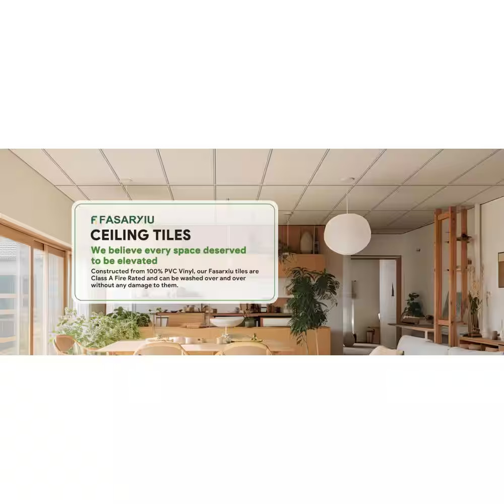 White 2 Ft. X 2 Ft. Decorative Smooth Ceiling Tile 48 (Sq. Ft. / Case) 12-Tiles