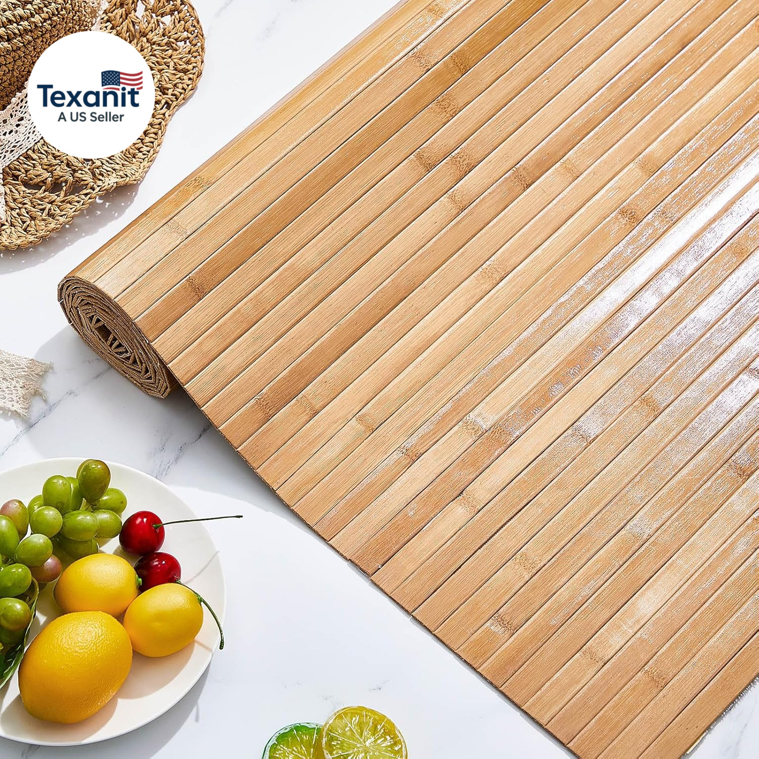 2 Pcs Natural Bamboo Wall Panel for Interior Wall 48”X96” Bamboo Covering Rene