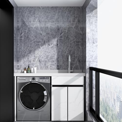 Peel and Stick Wall Panels – 20 Pieces, 23.6×11.8in, Marble Look Backsplash for