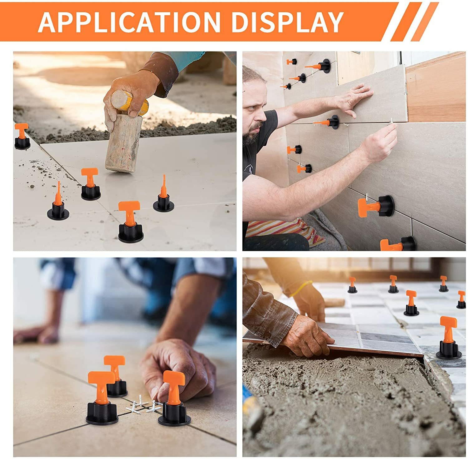 100PC-400pcs Tile Leveling System Kit Reusable Tile Spacer Wall Floor Clips Tool