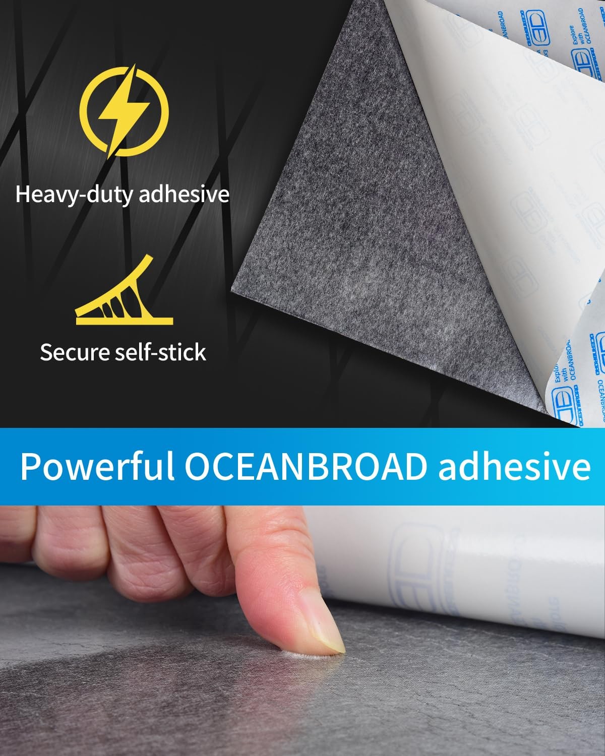 Dark Gray Self Adhesive Diamond Boat Flooring 96”L x 16”W Non Slip Double