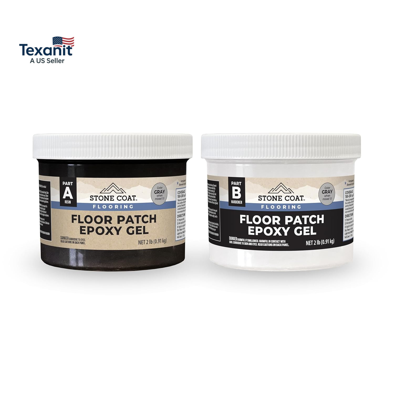 Floor Patch Epoxy Gel Kit (4 Lb 150 to 200 Sq Ft Coverage) Strong and Flexible E