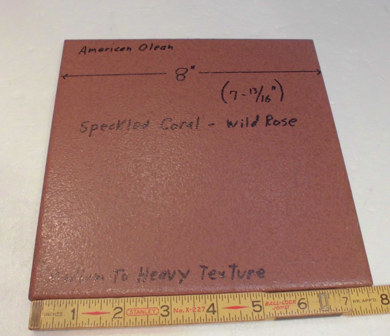 1 pc. Maroon-Wild Rose: 8″ Ceramic Floor Tile by American Olean, Speckled, New