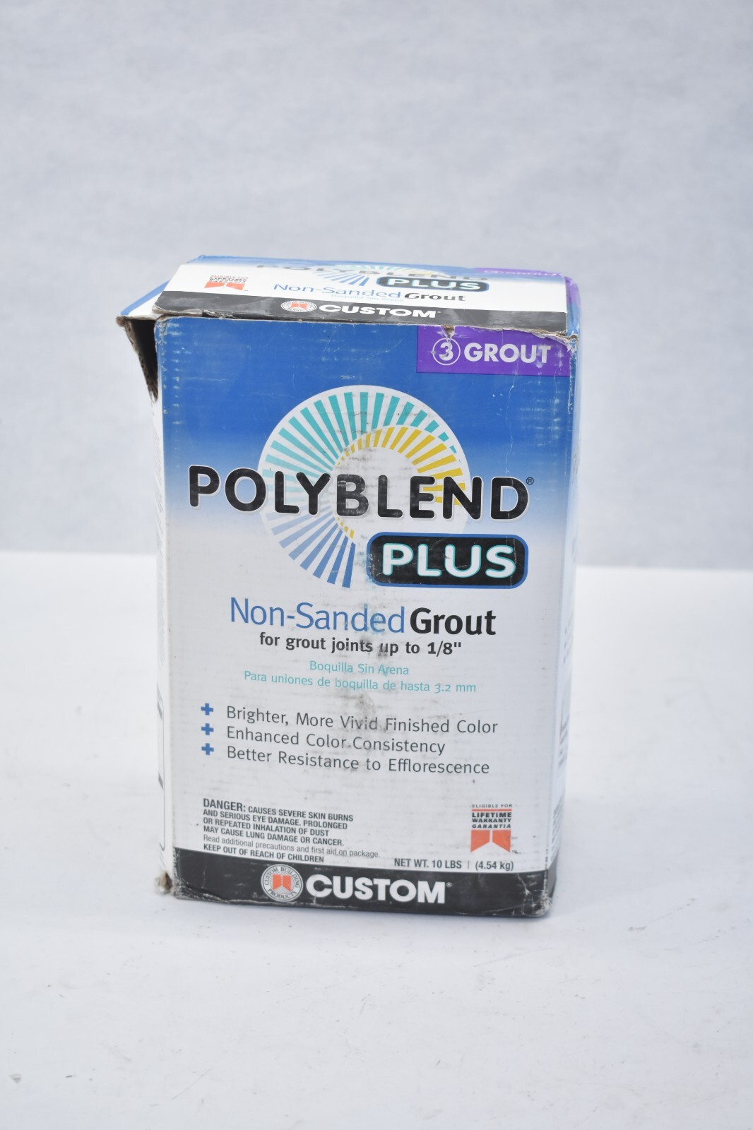 Lot of 2 Packs Polyblend Plus Non Sanded Grout 10 lb For 1/8″ Grout Arctic WHite