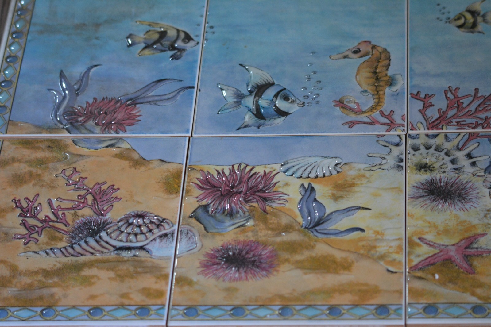 Under the Sea Ceramic Art Tile Mural/Backsplash Approx: 25″ x 20″