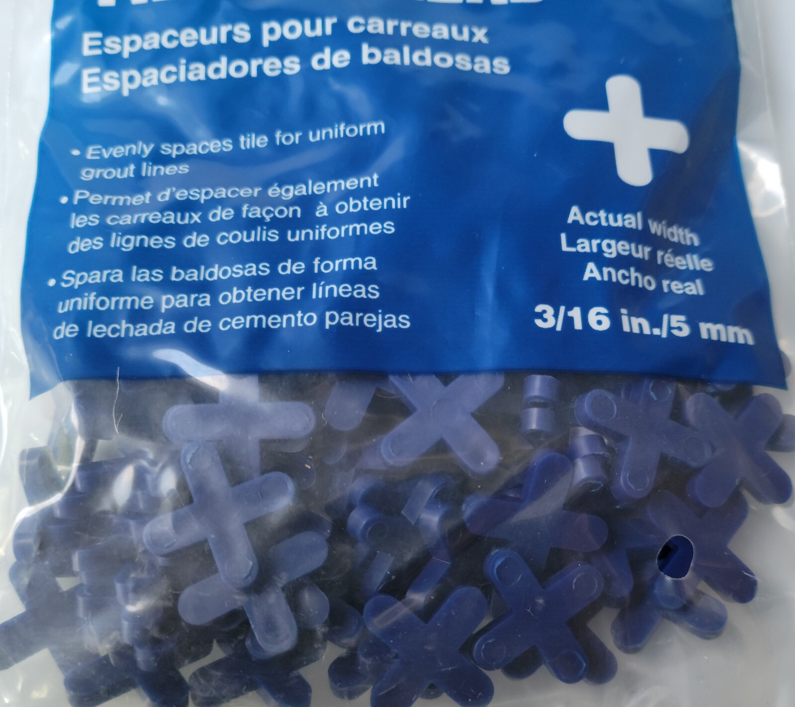 6x Tavy Basix 100 Pack Cross Tile Spacers 3/16in 5mm – Blue Total 600