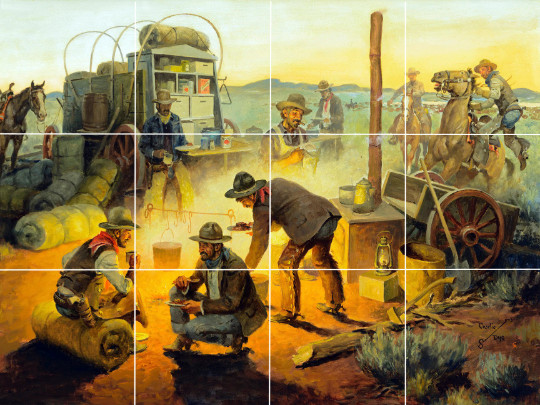 Beef and Beans country country western cowboys ceramic tile mural backsplash