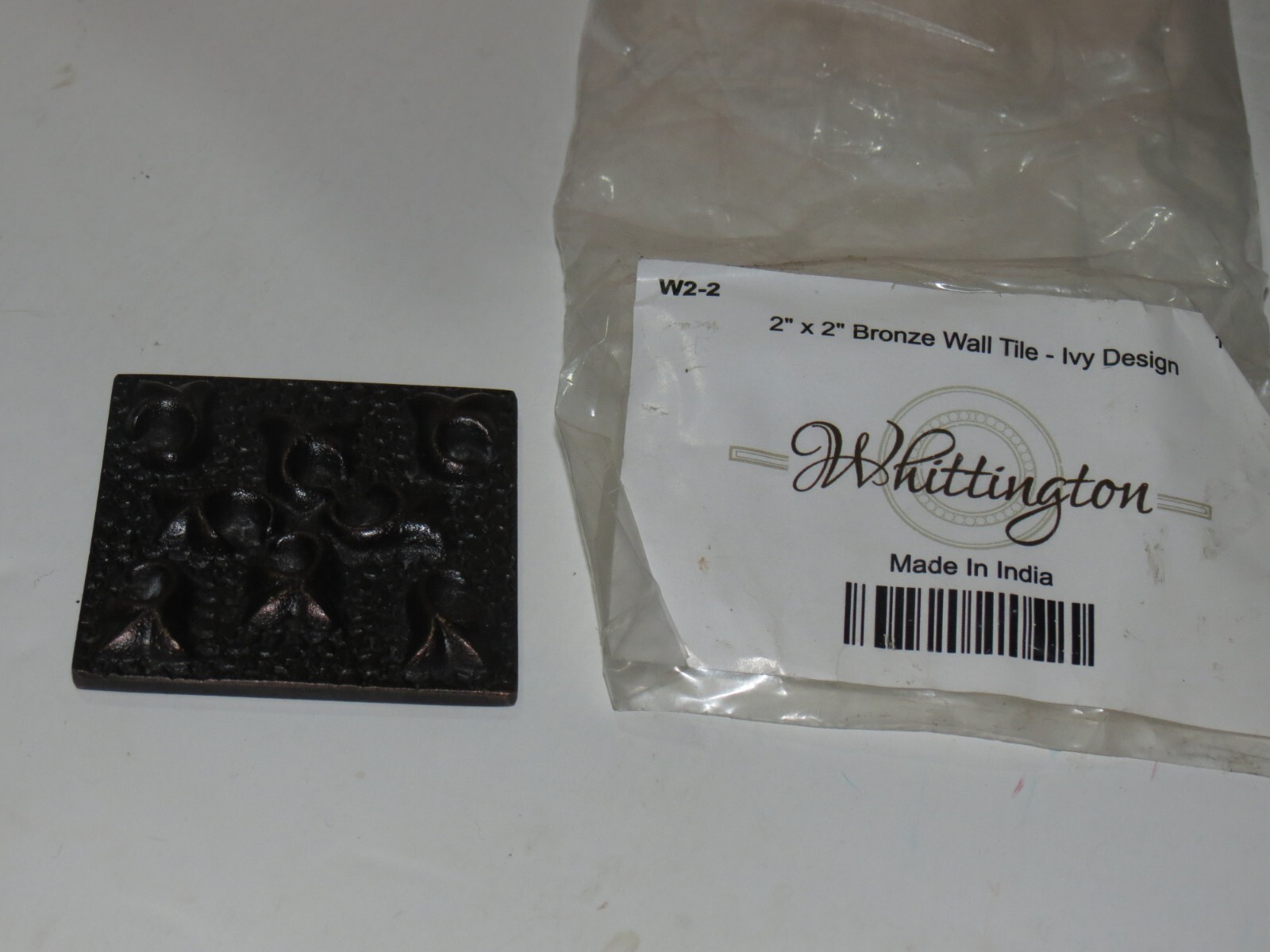10 Pack Bronze Tile Inserts 2″ x 2” Metal Raised Ivy Accent Deco Made in India