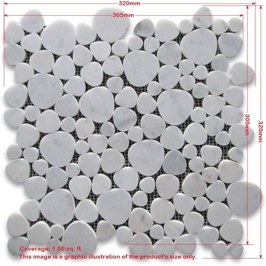 C9AXH White Carrara Venato Carrera Marble Heart Bubble Mosaic Tile Honed