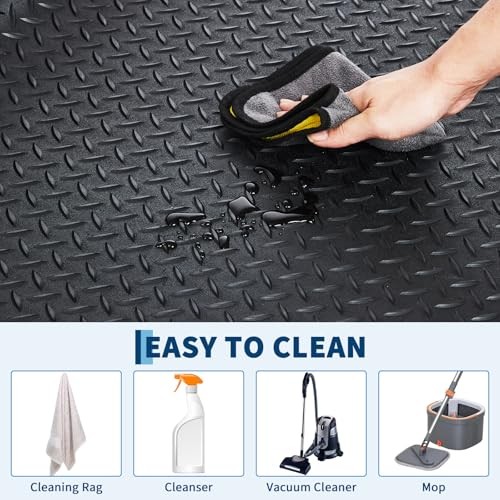 4 x 6 FT Garage Floor Mat, 2.8mm Thickened Flooring Roll 4 x 6 FT & 2.8 mm