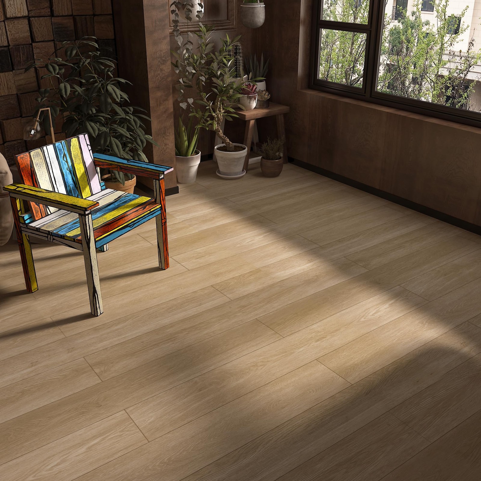 Boobest Peel and Stick Vinyl Flooring Roll Wood Grain Waterproof Self Adhesiv…