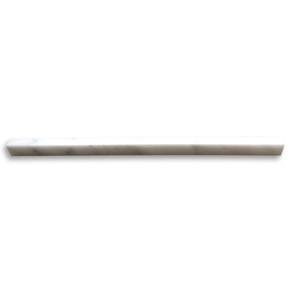C16P Carrara White Marble Round Cover Edge Pencil Liner Trim Molding Polish