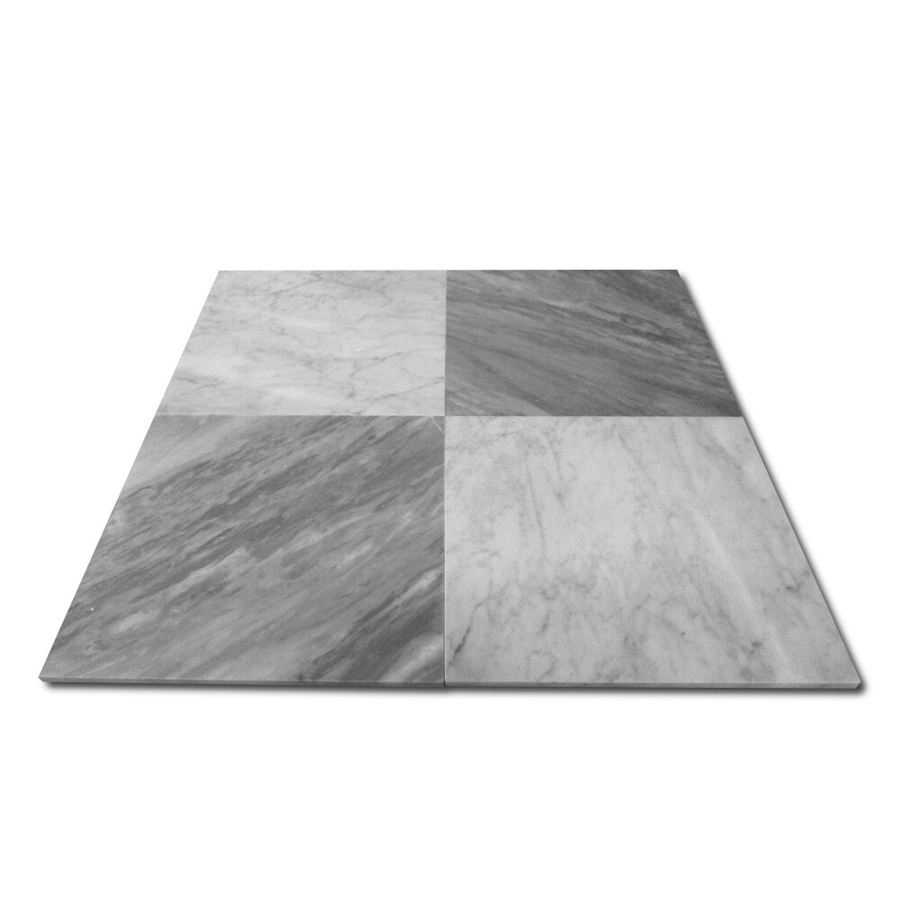 K44P Bardiglio Gray Dark Grey Marble 12×12 Tile Polished