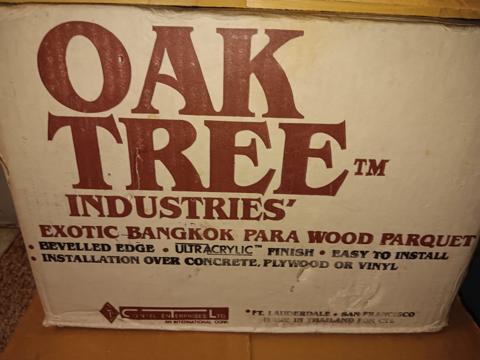 Oak Tree Hevea Wood HADDON HALL Parquet solid wood floor tiles Brand New 12 PCS.