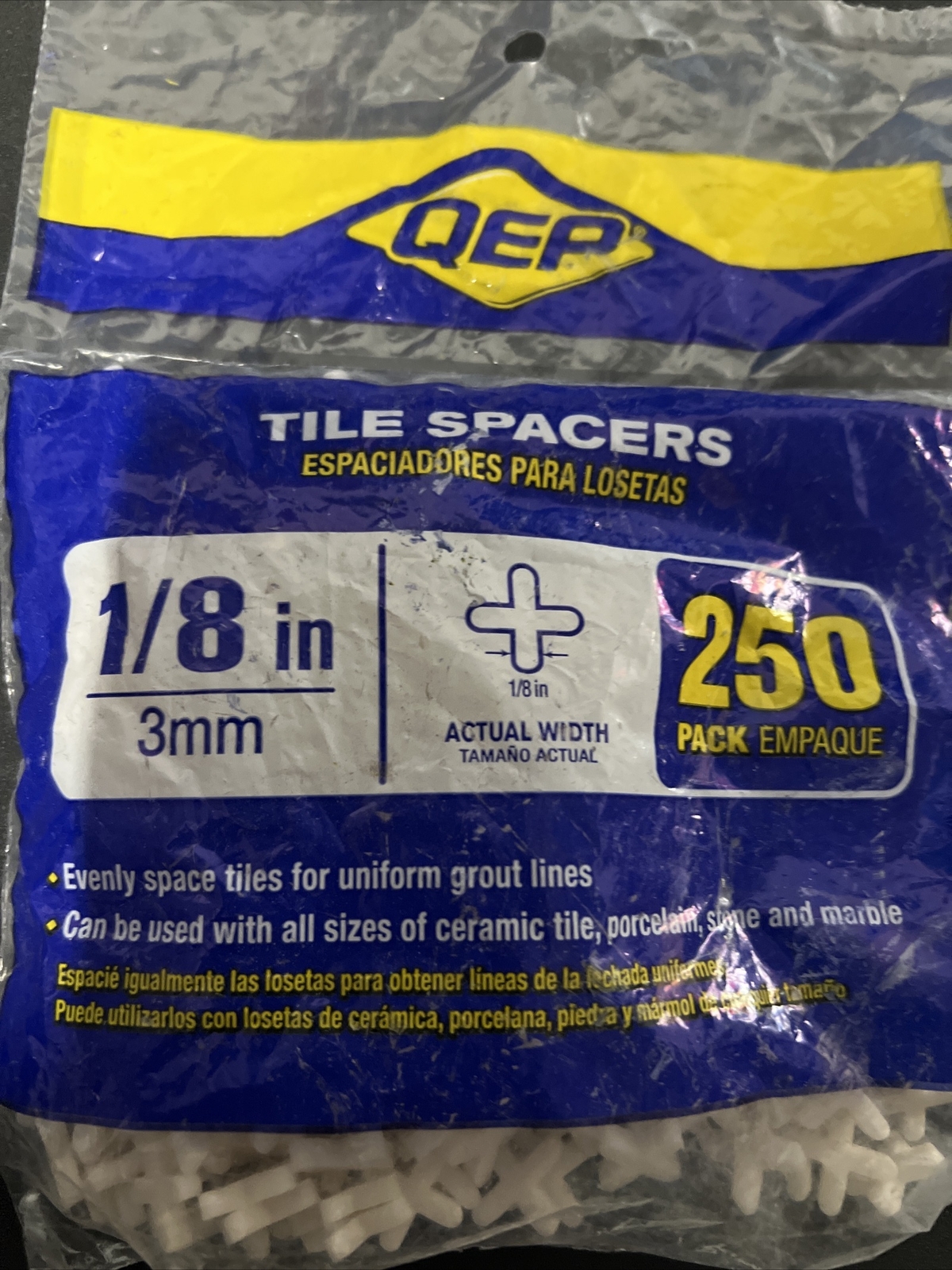 QEP Traditional Tile Spacers Tombstone Style 200 Pack 1/8 inch