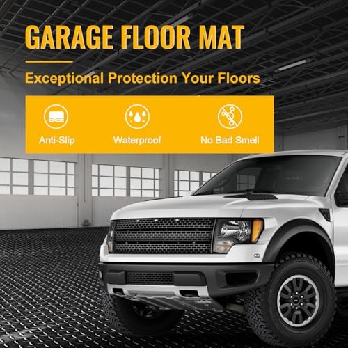 8×20 FT Garage Floor Mat, 2.8mm Thickened Flooring Roll for Under 8×20FT Black