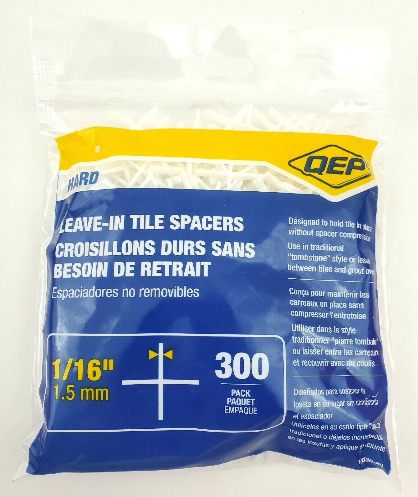 Lot of 3 Bags QEP 10330-20 Pack of 300 1/16″ Hard Leave-In Tile Spacers