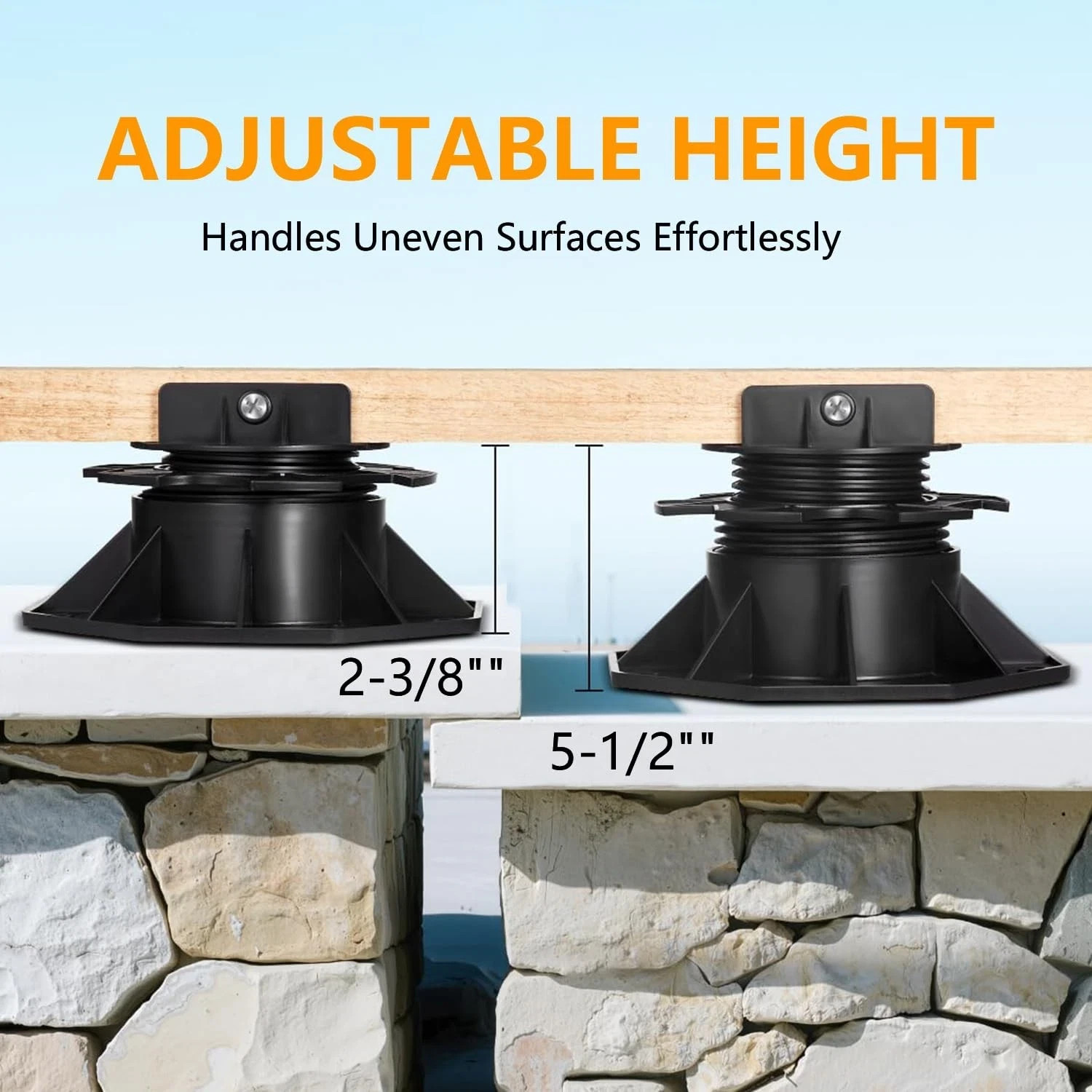 12Pack Adjustable Support Pedestal Foundation Base for Floating Deck Platform…
