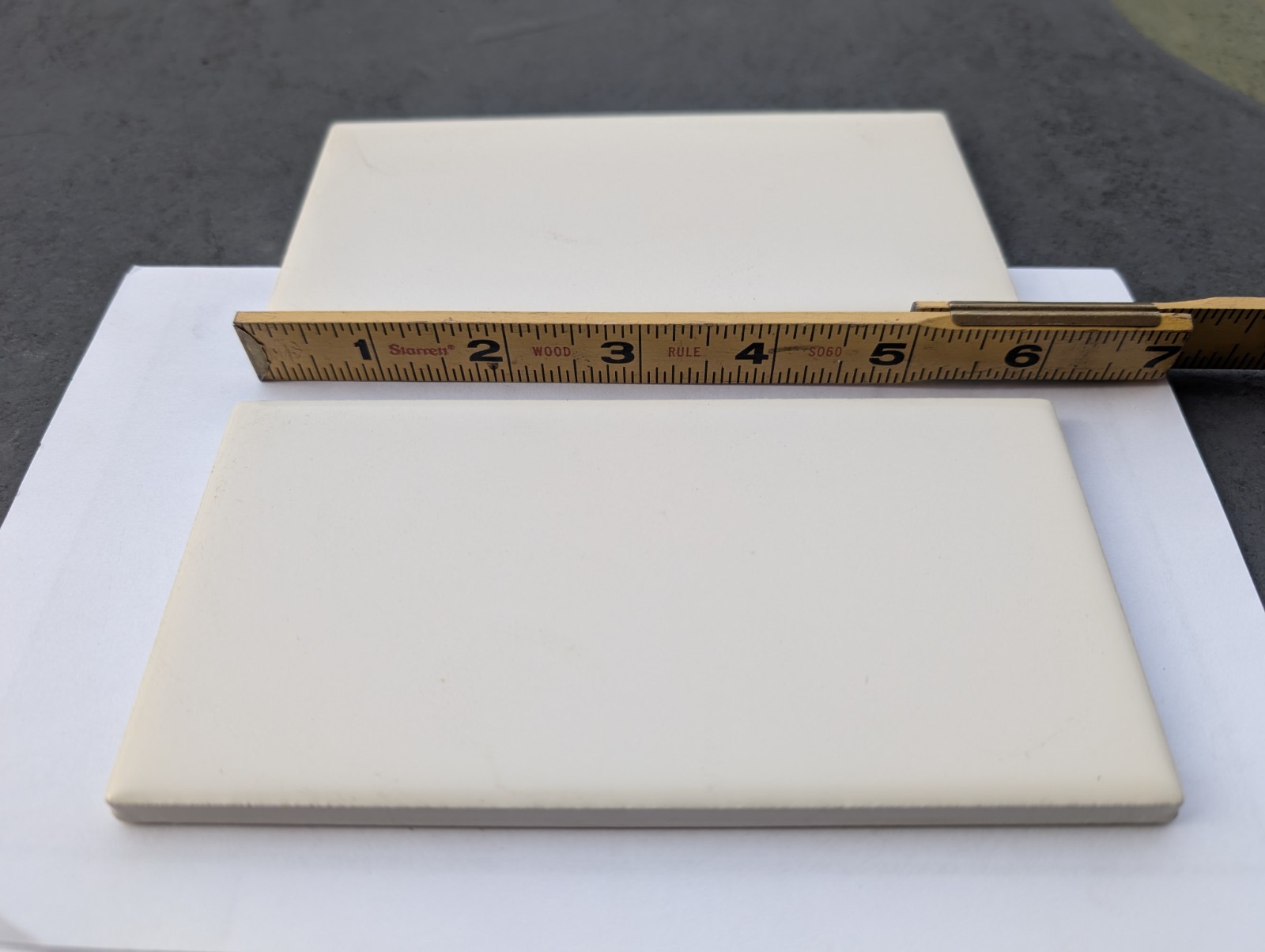 4 pcs American Olean Matte Biscuit #92 Vintage Ceramic Tile Subway 3″x 6″