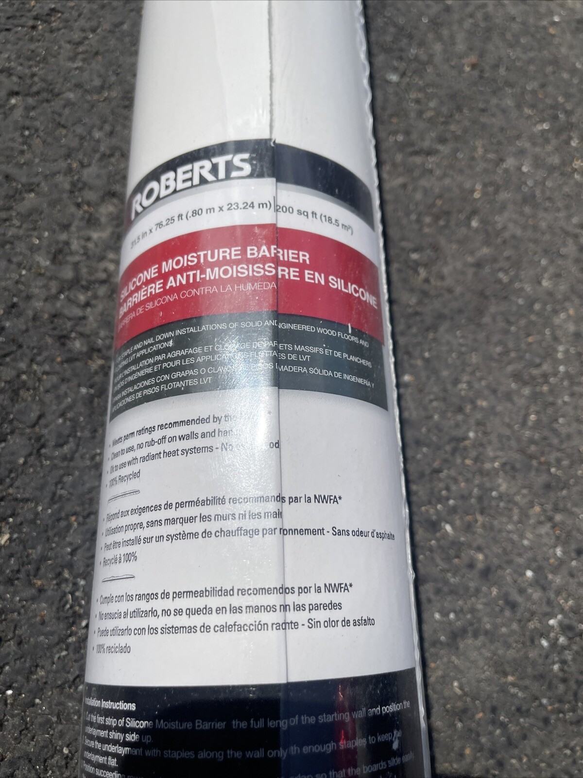 ROBERTS 70-198 Silicone Moisture Barrier 200 sq 31.5 in. x 76.25 ft. x 6 mil for