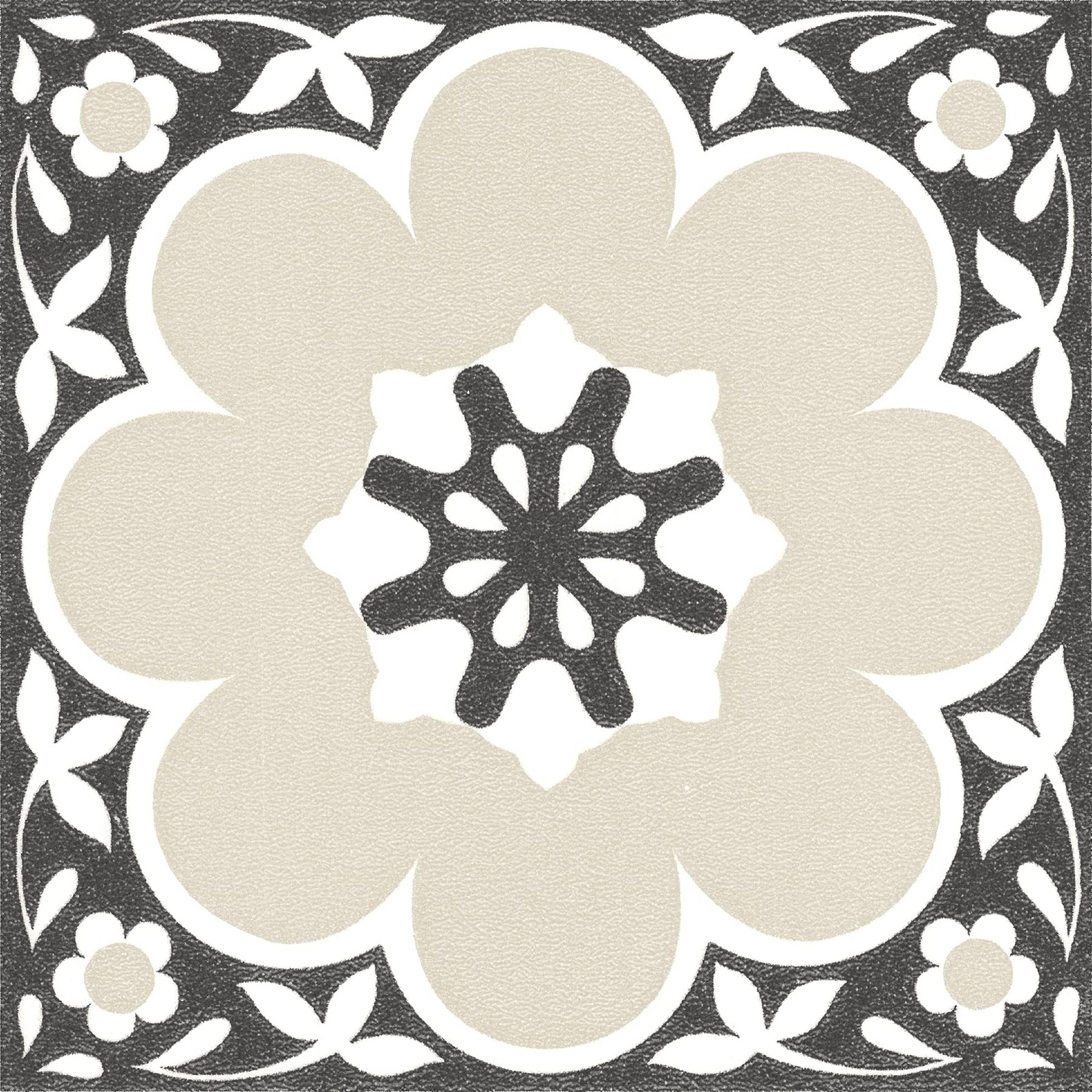 12-in by 12-in Black Daphne Vinyl Peel & Stick Floor Tiles (10 Tiles), (10 sq…