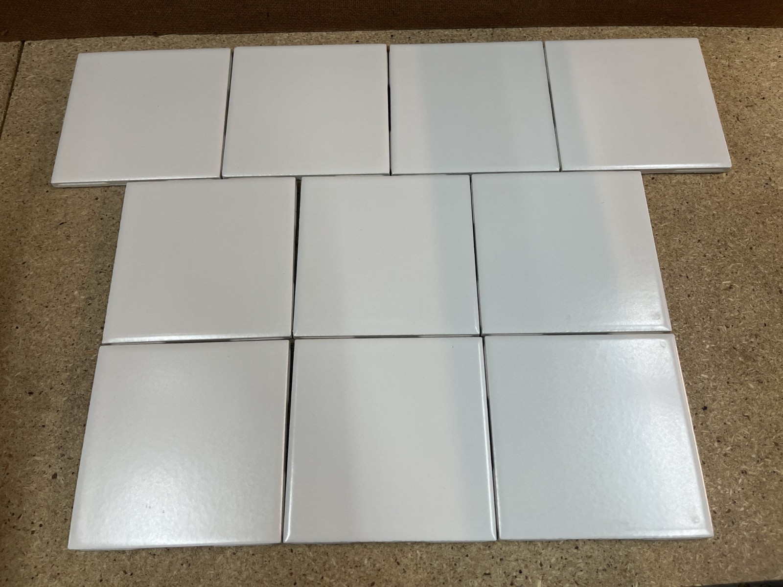 10 Pc White 4-1/4″ x 4-1/4″ x3/16″ Flat Ceramic Tile Matte United States Tile Co