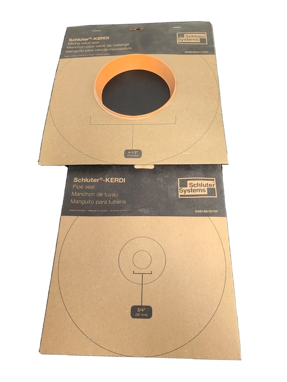 12 Sets= 12 Schluter KERDI Pipe Seal 3/4” and 12 Mixing Valve Seal 4-1/2″ ,Pair