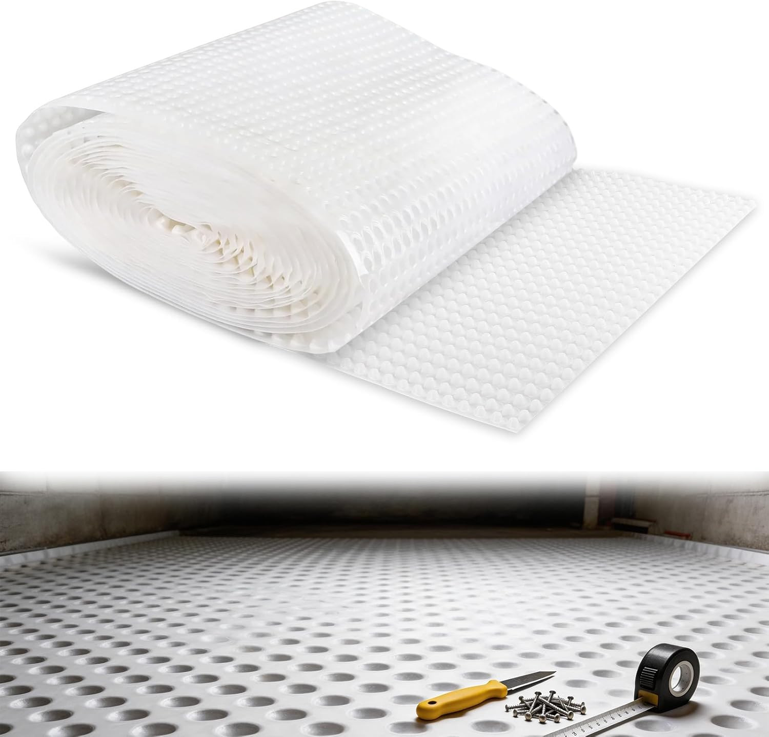 Dimple Drainage Matting 3.3’ X 50’ High-Density Polyethylene Foundation Drainage