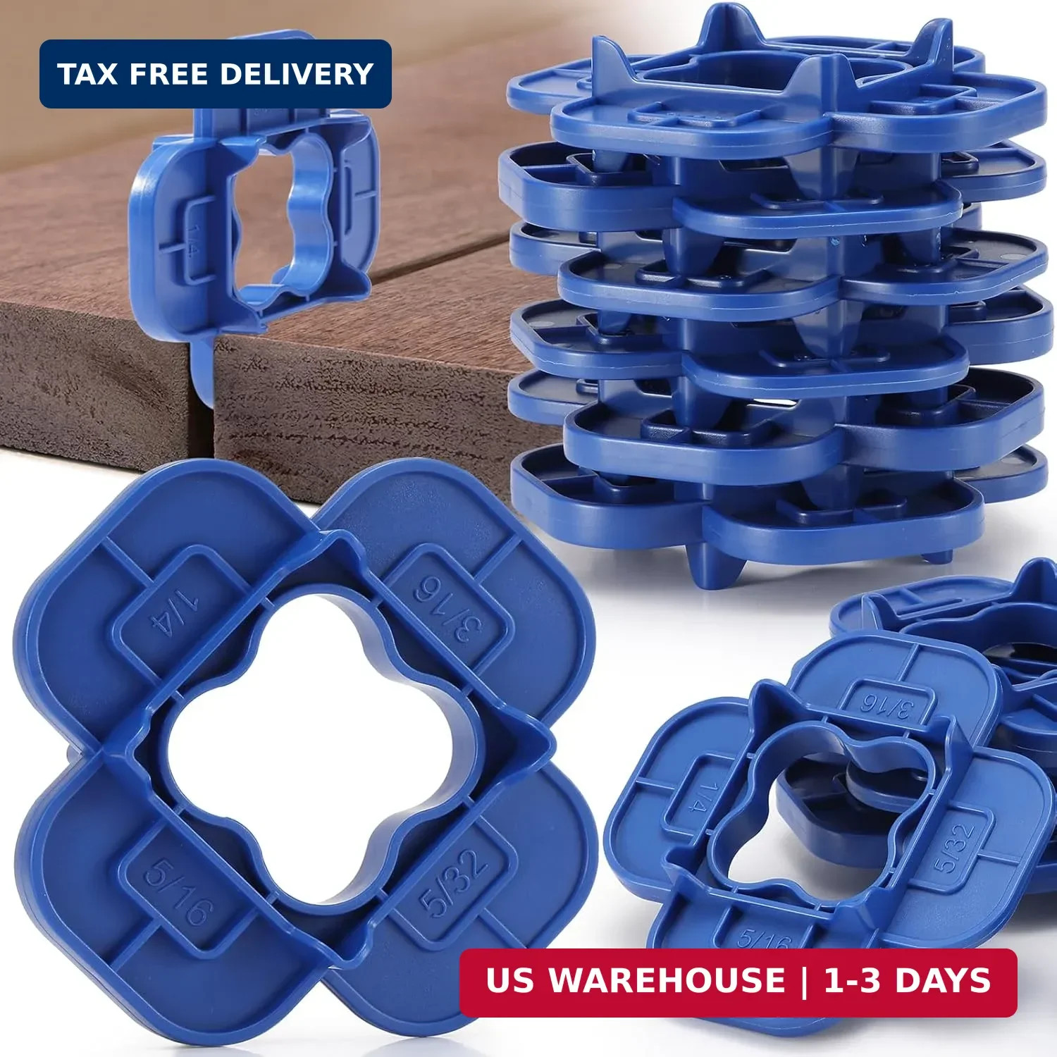 6 Packs 4-in-1 Multi-Size Deck Spacers Tool (5/32″, 3/16″, 1/4″, 5/16″) for Comp