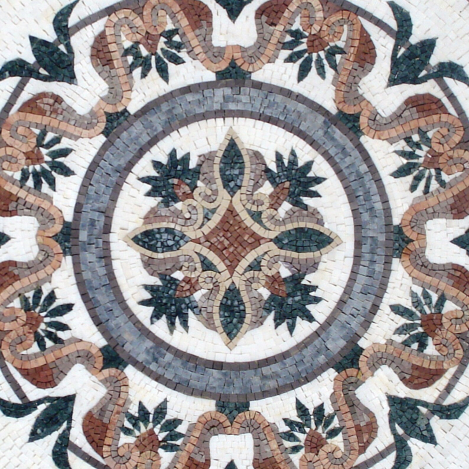 48” GEOMETRICAL FLORAL TILES | Square Shape Floral Tiles For Living Room Floor