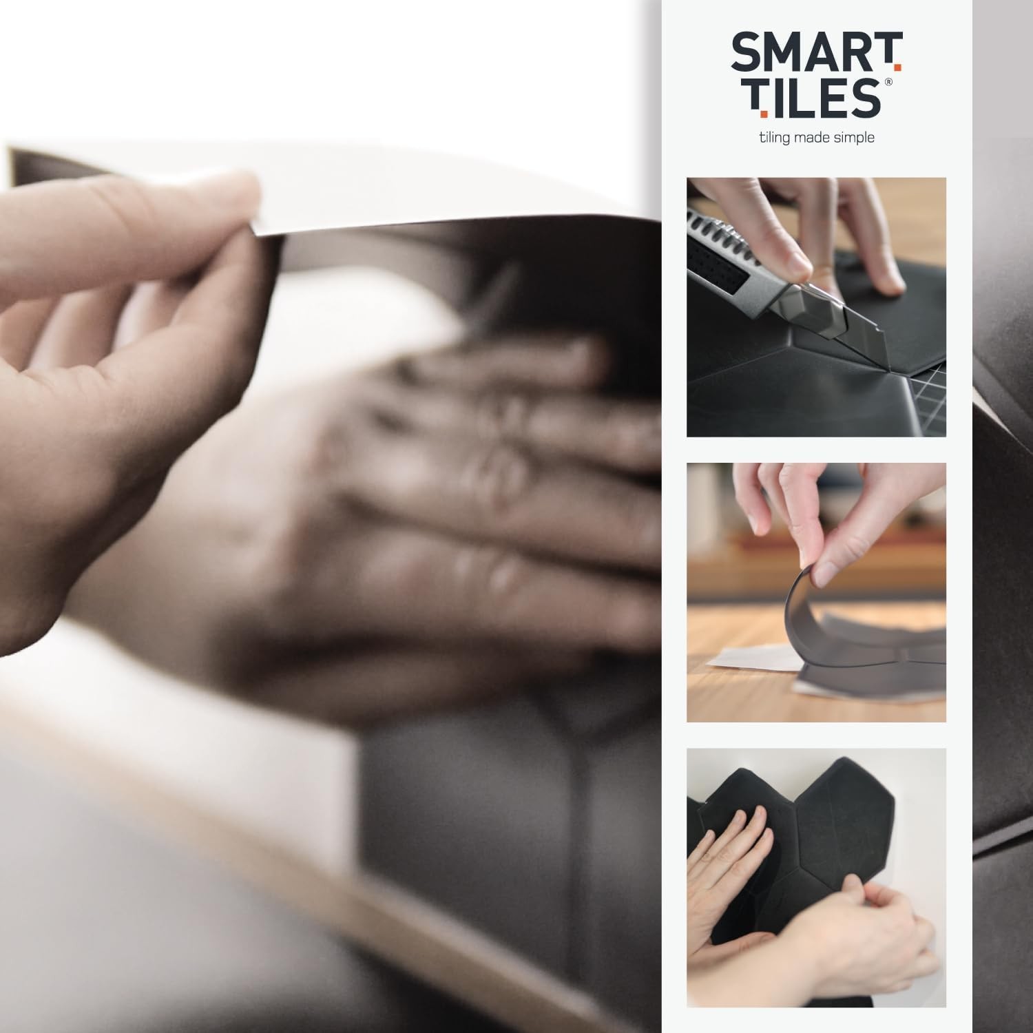 SMART TILES Peel and Stick Backsplash – 5 Sheets of 11.43″ x 9″ – 3D Adhesive…