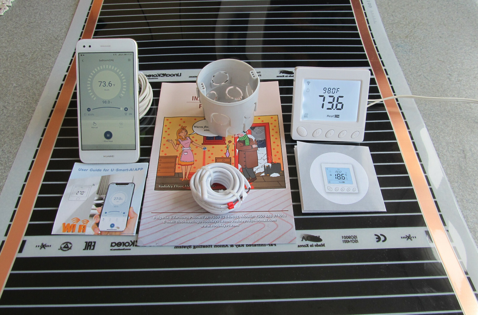 Warm Laminate Under Floor Heating System 130-141sq.ft (12-13 sq m) 230V SMART