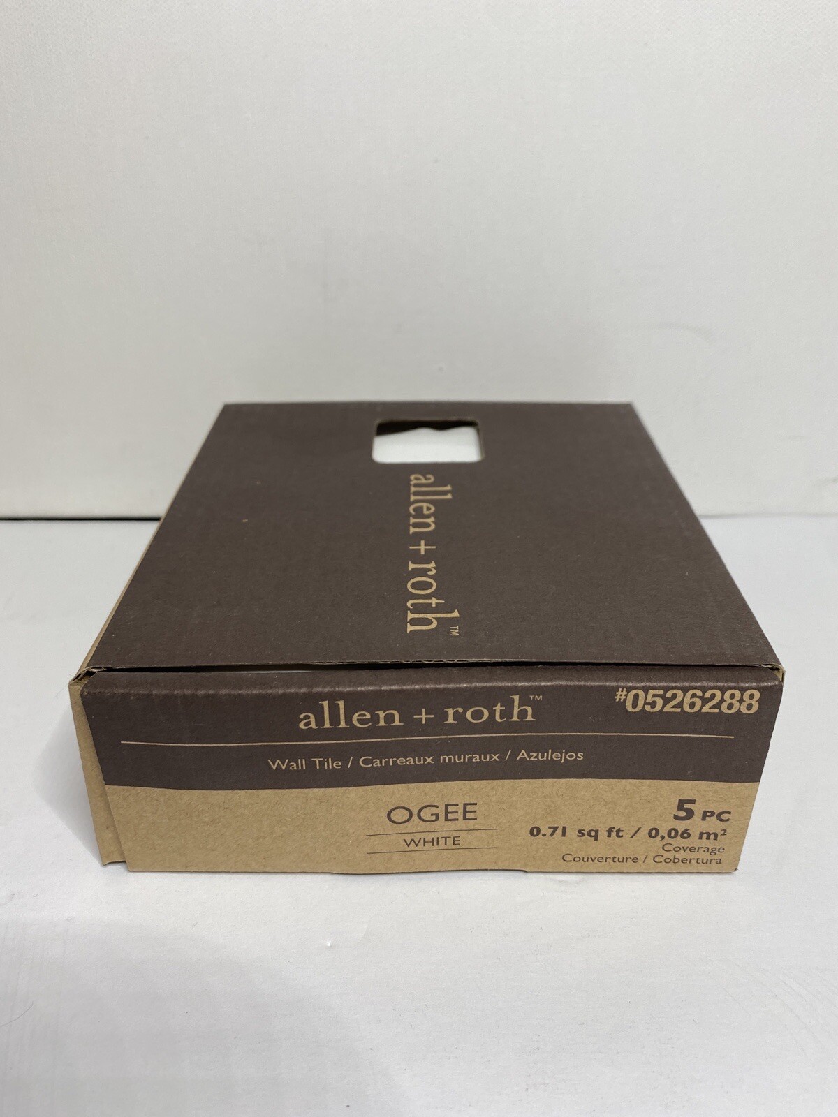Allen + Roth Ogee Ceramic White Tiles Pieces 0526288. 5 Pack. Brand New