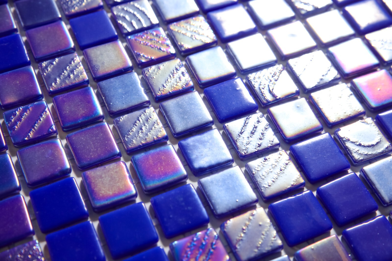 Pressed Glass Mosaic on Net for Pool 32.5×51.5 -Alves Blend Cobalt Pool