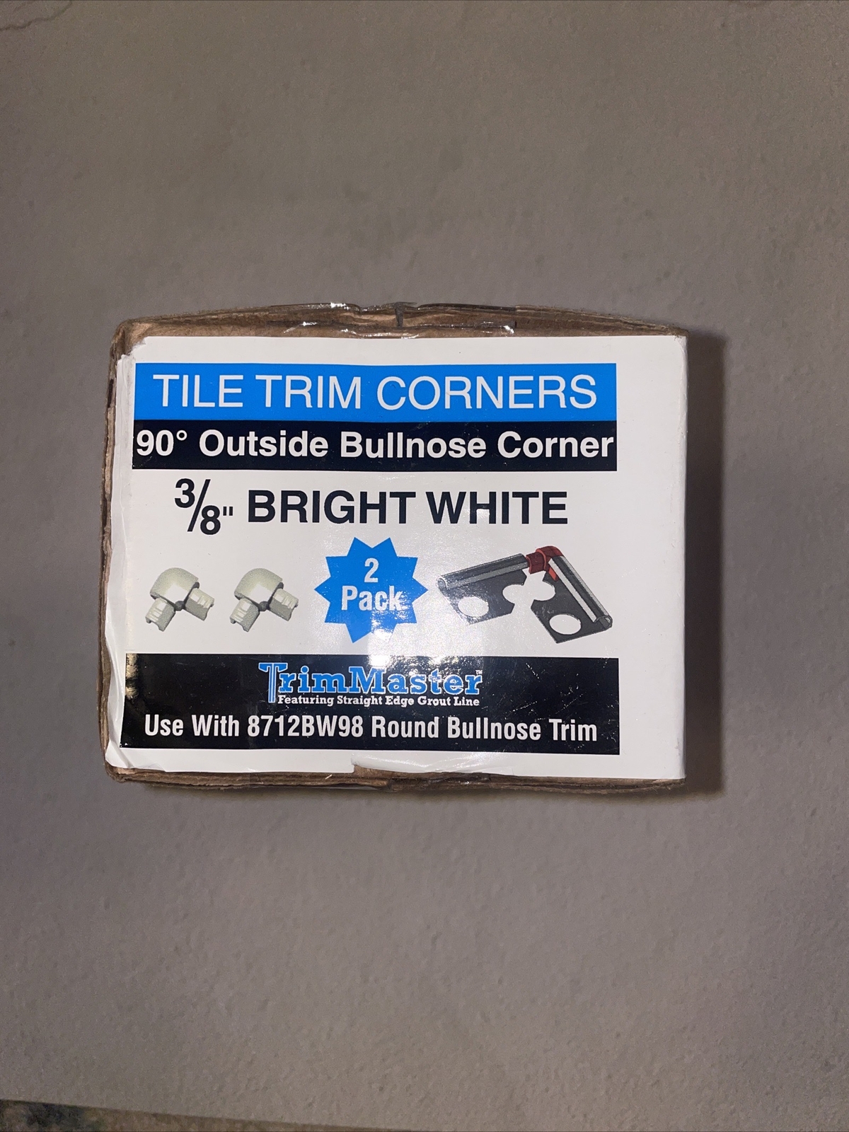 (20 Piece) TrimMaster Outside Bullnose Corner Tile Edging Trim 3/8″ Bright White