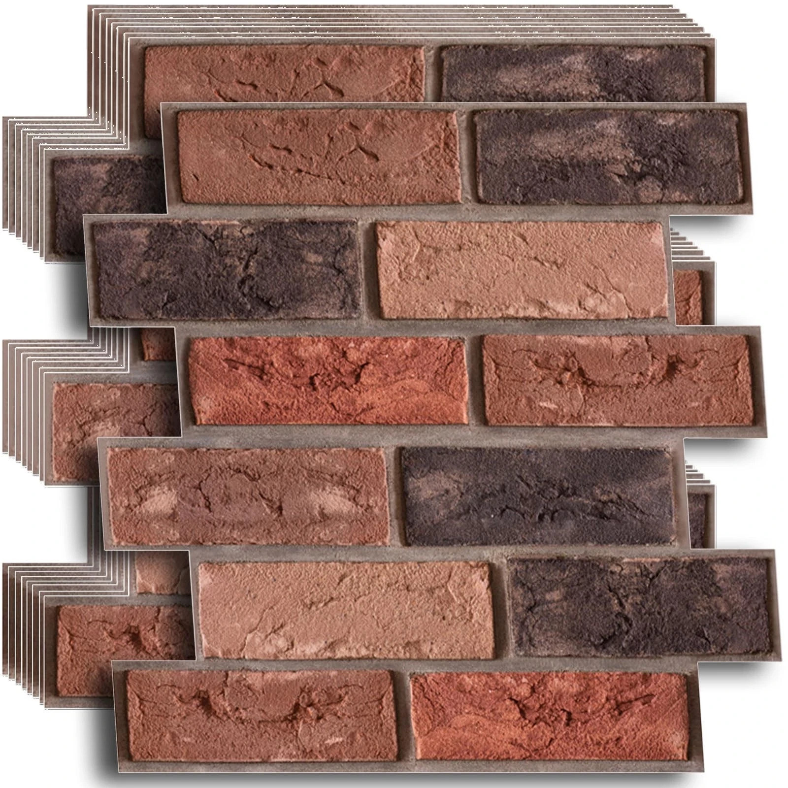 10 Pack 11.8″x11.8″ 3D Brick Wall Panels Peel and Stick Foam Adhesive Wallpaper