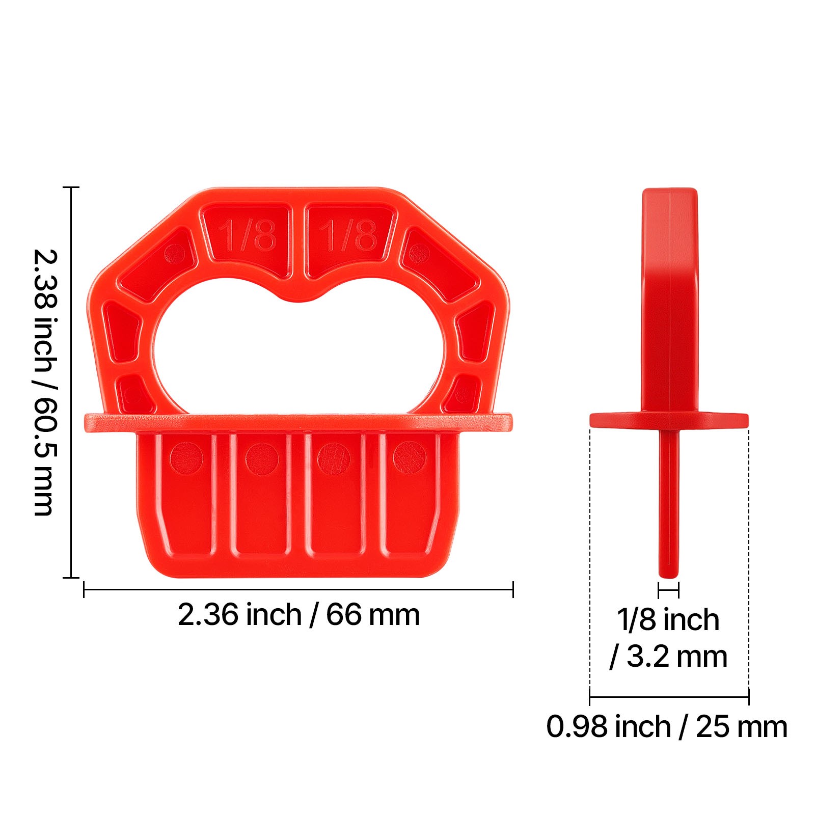 Uimoso 20-Pack 1/8 Inch Deck Spacers Red ABS Tool for Composite, PVC, and Wood