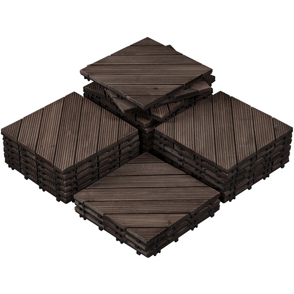 27pcs Wooden Waterproof Plastic Interlocking Flooring Tiles for Garden Deck