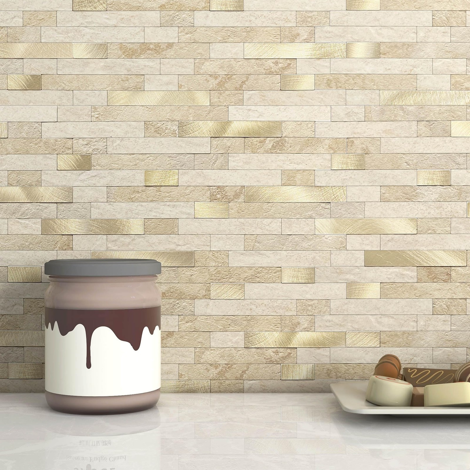 MOFIT 3D Stone Brick Backsplash Tile for Kitchen Peel and Stick Self-Adhesive…