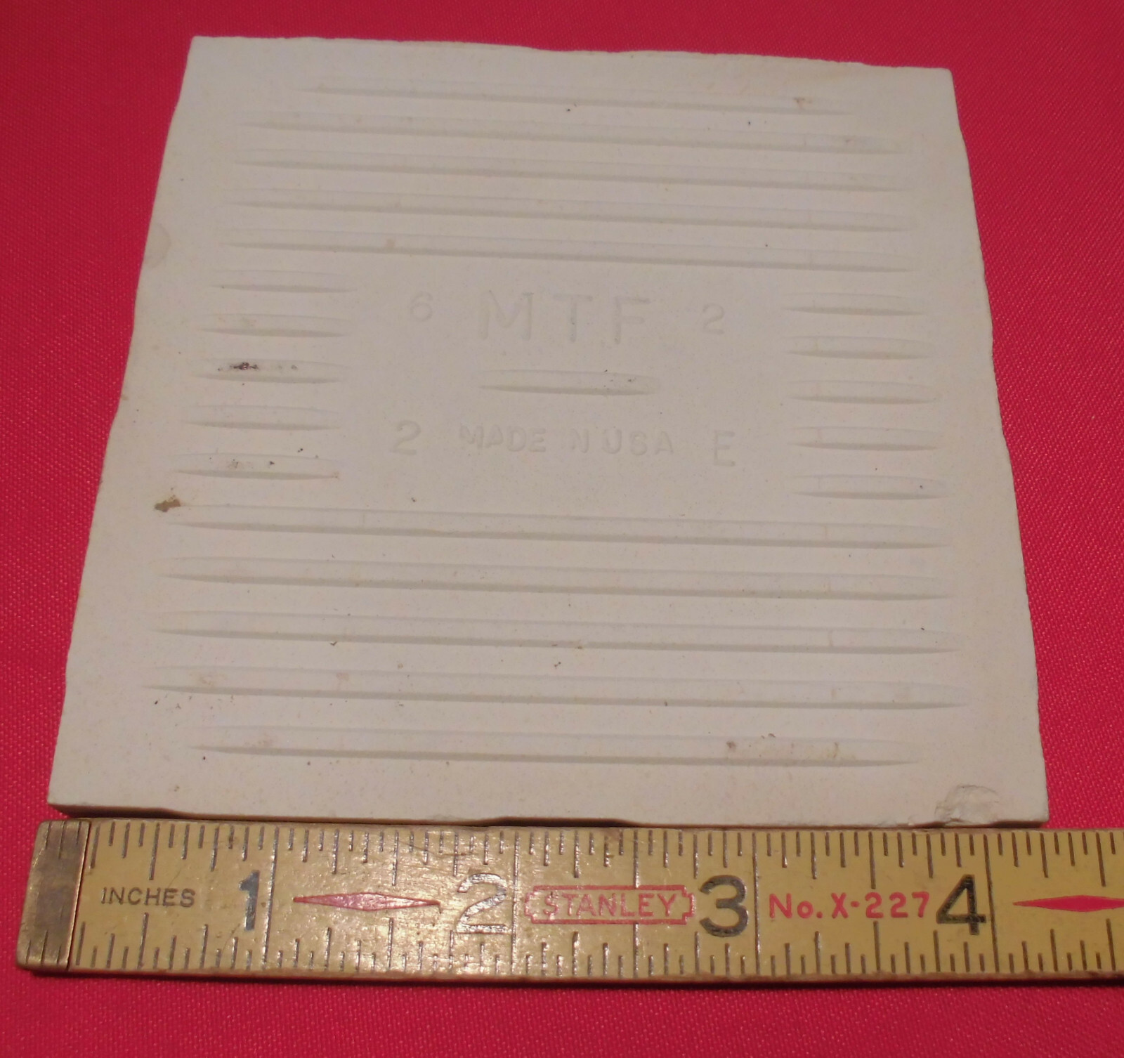 1 pc. Fawn Beige – Light Brown: 4-1/4″ Bumpy Matte Ripple Ceramic Tile, Monarch