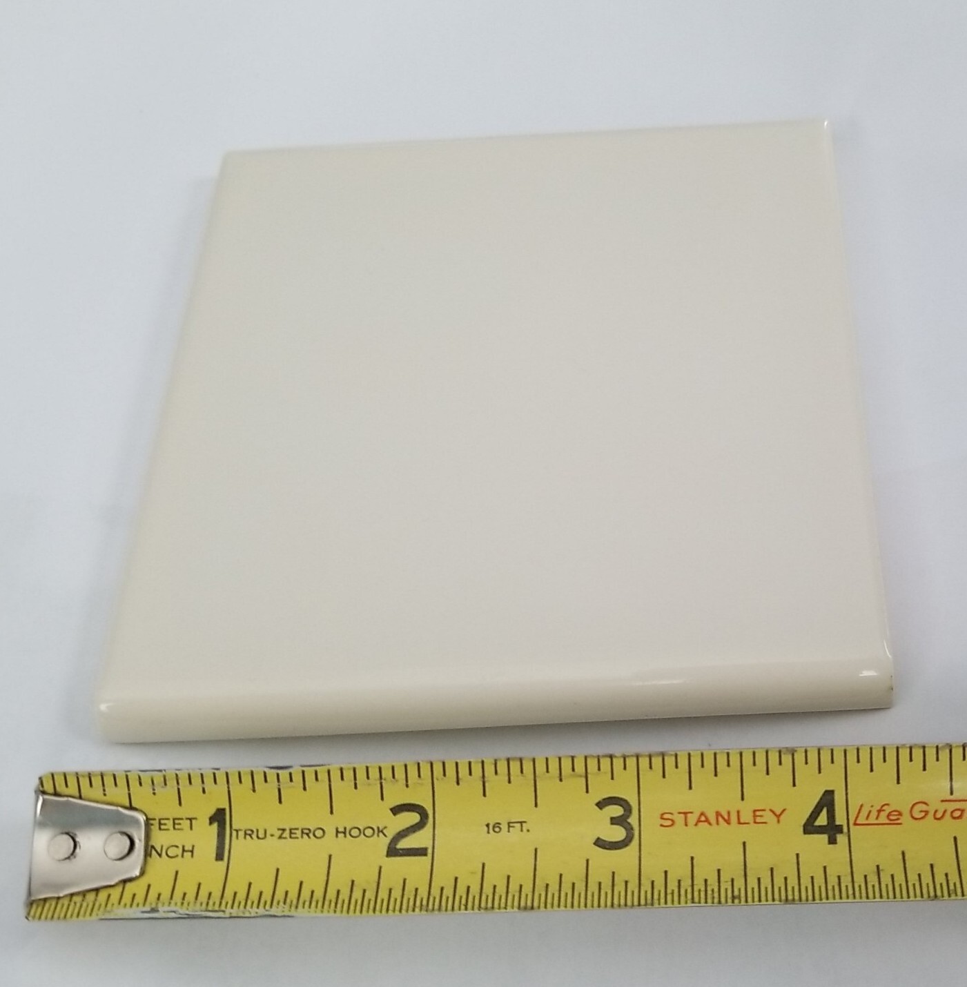 1 Almond Bullnose wavy polished surface 4-3/8″ Glossy Ceramic Florida Tile New