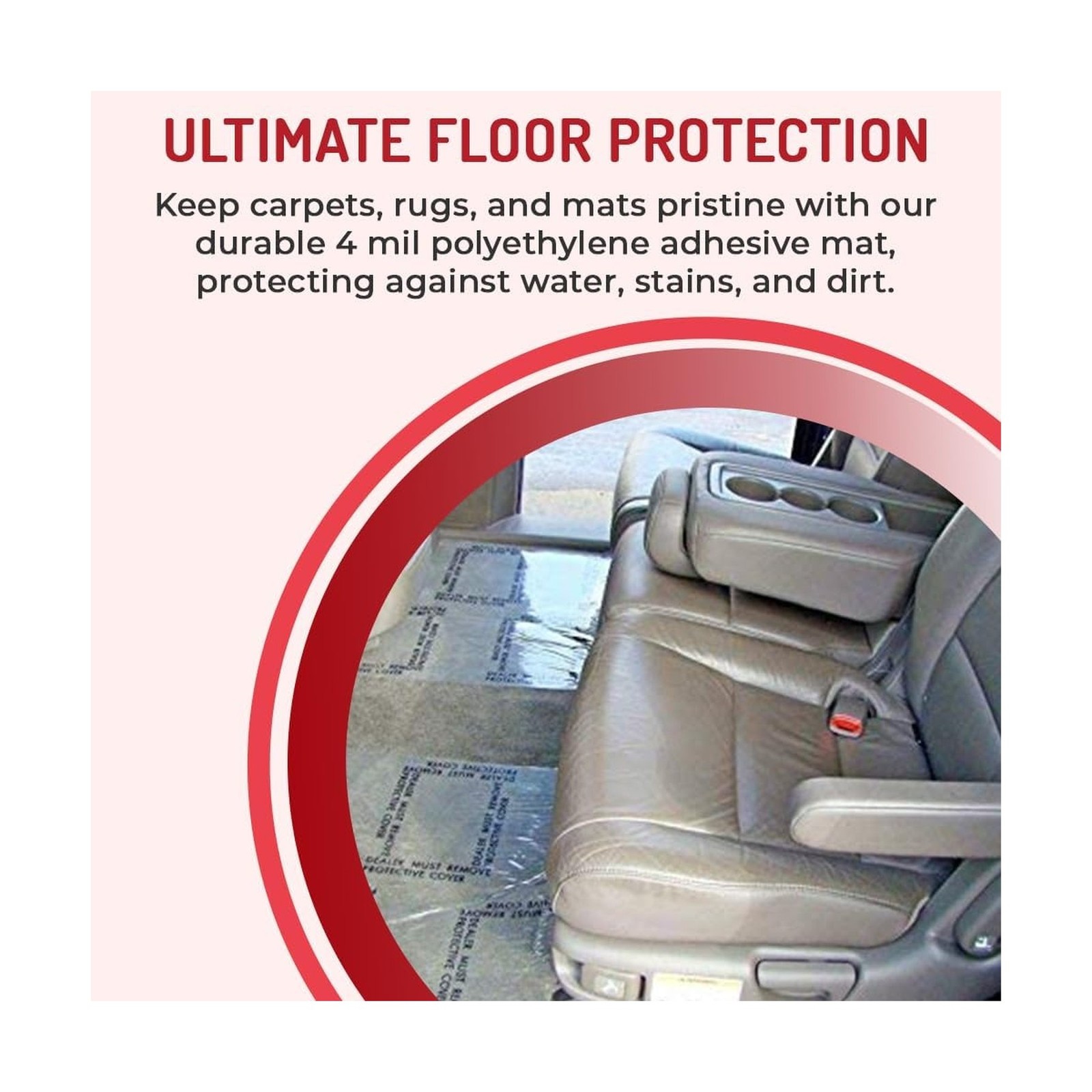 Hi-Tech Auto Adhesive Plastic Floor Mat, 4 mil | Perforated Every 24″ | 285 M…