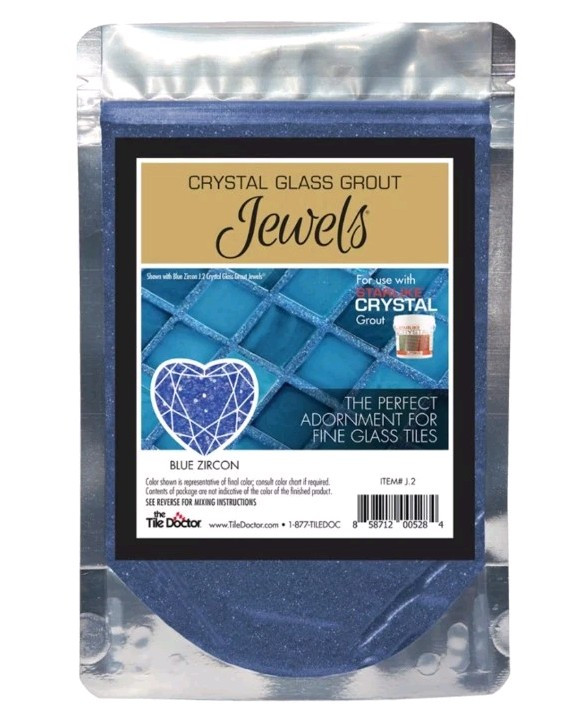 The Tile Doctor Crystal EVO Glass Grout Jewels Blue Zircon J.2 Starlike Additive