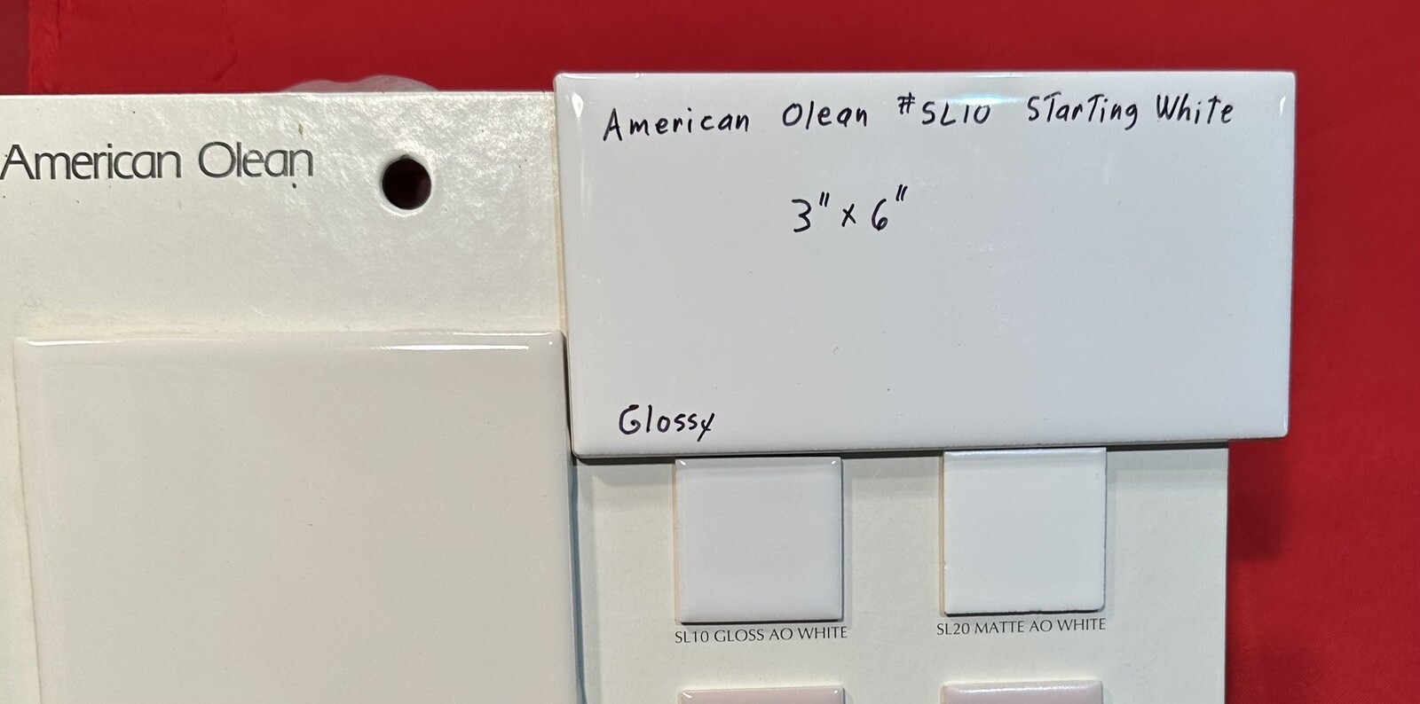 1 pc. Starting Line White: 3″ X 6″ Ceramic Tile by American Olean, #SL10, New