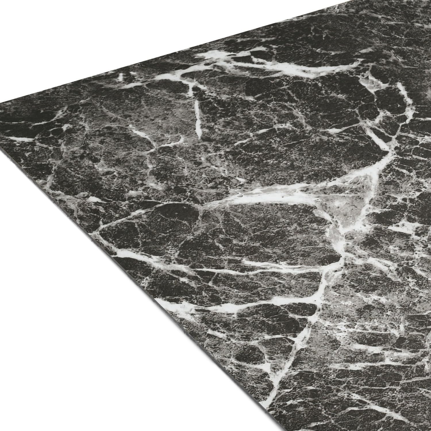 Home Decor Nexus Vinyl Tiles – Dark Grey White Vein, 20-Pack