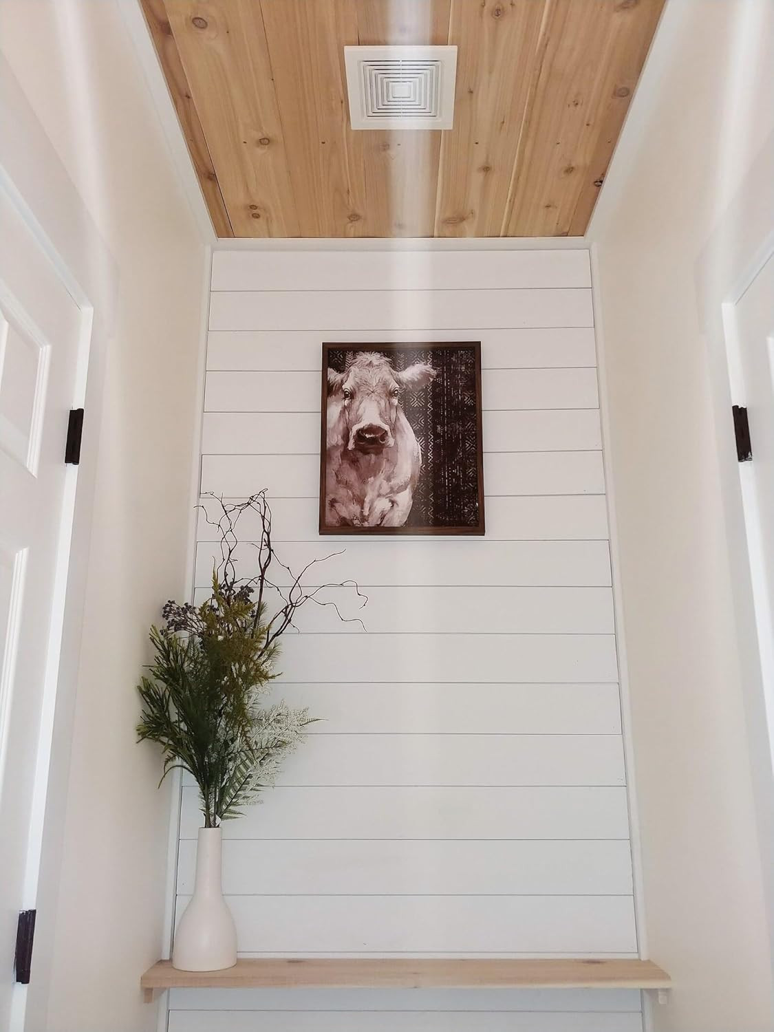 Peel and Stick Real Wood White Shiplap Wall Planks – 10 Pieces, 12.5 Sq Ft