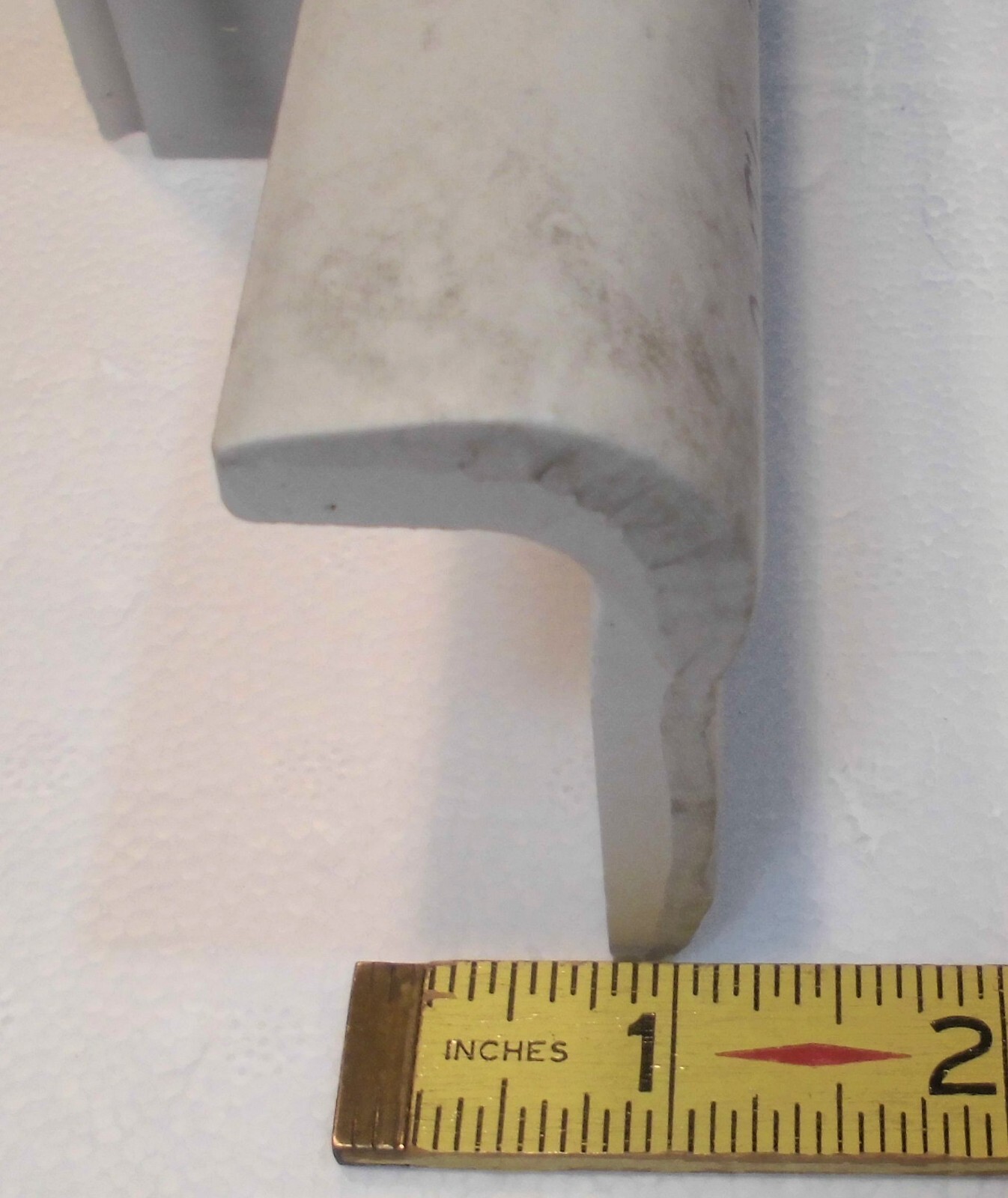 1 pc. Daltile: Light & Darker Grays: V-Cap Ceramic Trim Tile: Countertop-Edging