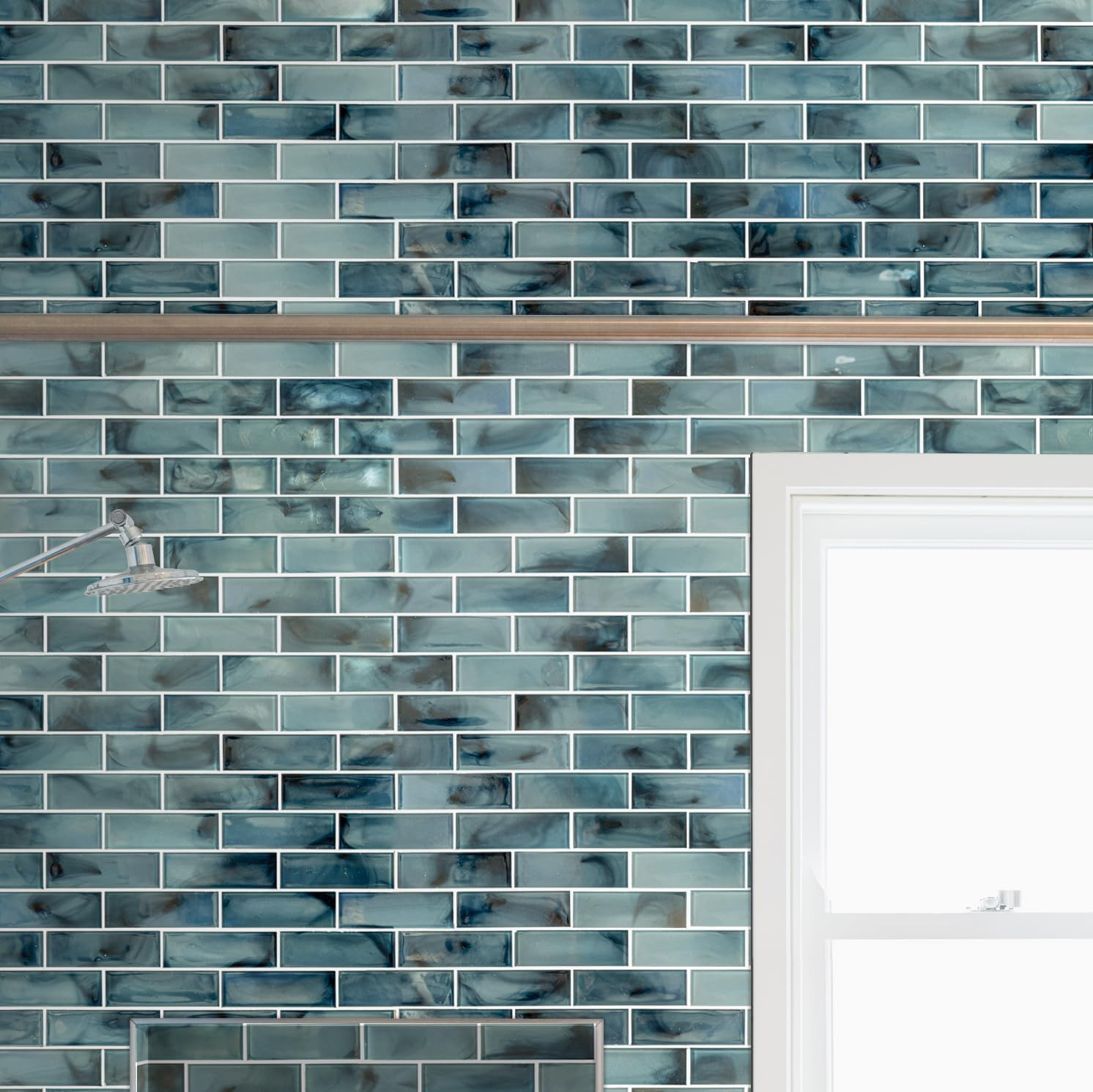Blue Shimmer Glass Subway Tile 11.75″x11.75″ for Stunning Backsplashes